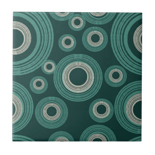 Mid Century Modern Circle Green Tile