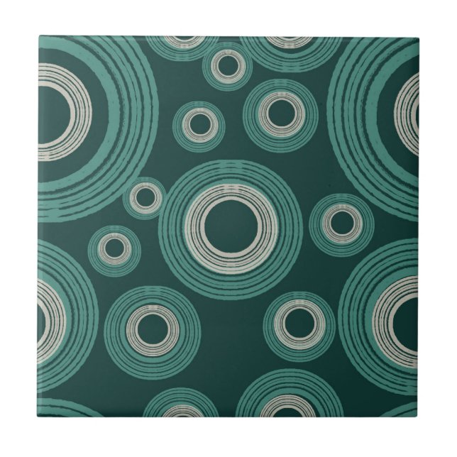 Mid Century Modern Circle Green Tile (Front)