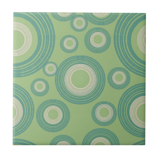 Mid Century Modern Circle Mint Tile (Front)