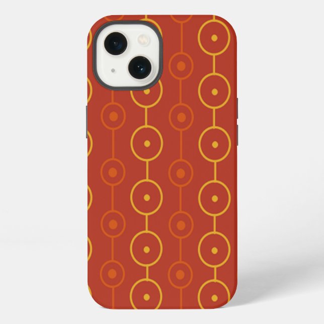 Mid-Century Modern Circle Strings iPhone Case (Back)