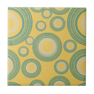 Mid Century Modern Circle Yellow Tile