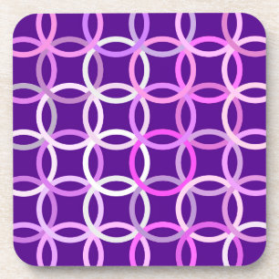 Mid-Century Modern circles, amethyst and orchid Coaster
