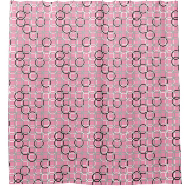 Mid-Century Modern circles, coral pink and grey (Front)