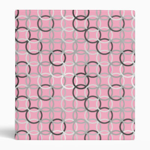 Mid-Century Modern circles, coral pink and grey Binder