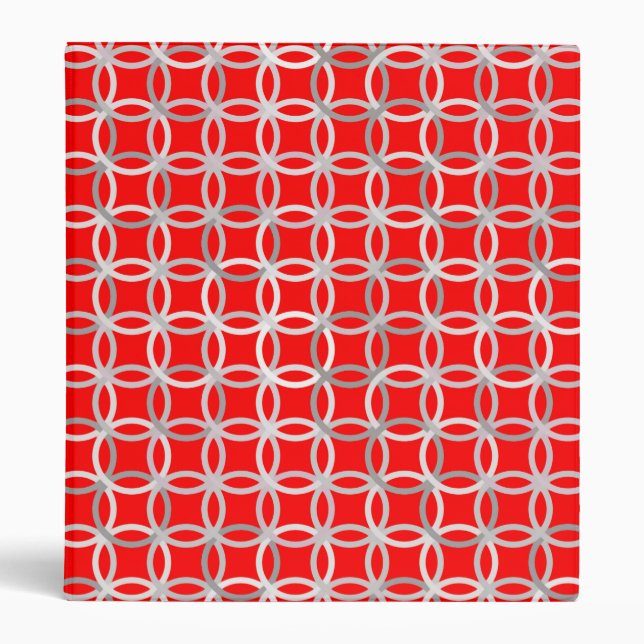 Mid-Century Modern circles, deep red and grey Binder (Front)