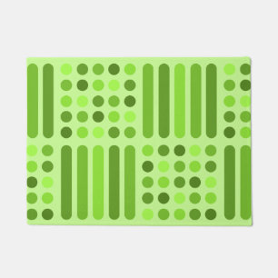 Mid Century Modern Circles Lines Chartreuse Doormat