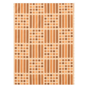 Mid Century Modern Circles Lines Orange Tablecloth