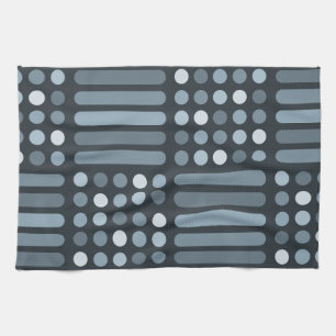 Mid Century Modern Circles Lines Slate Kitchen Towel