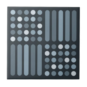 Mid Century Modern Circles Lines Slate Tile