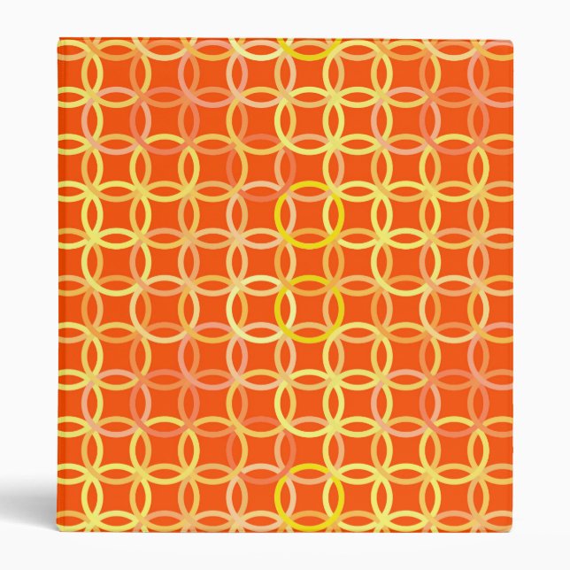 Mid-Century Modern circles, mandarin orange Binder (Front)