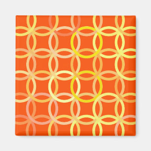 Mid-Century Modern circles, mandarin orange Magnet