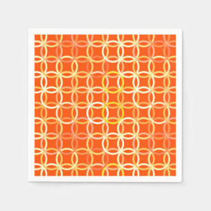 Mid-Century Modern circles, mandarin orange Napkin