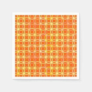 Mid-Century Modern circles, mandarin orange Napkin