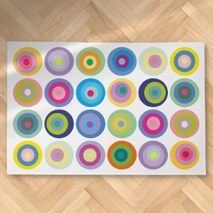Mid Century Modern Circles Pattern Colourful Doormat