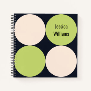 Mid-Century Modern Circles Pattern Spiral Bound Notebook