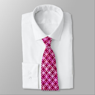 Mid-Century Modern circles, plum and orchid pink Tie