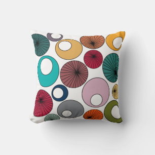 Mid-Century Modern Circles Throw Pillow