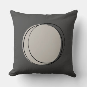 Mid Century Modern Circles Throw Pillow, Grey Pillow