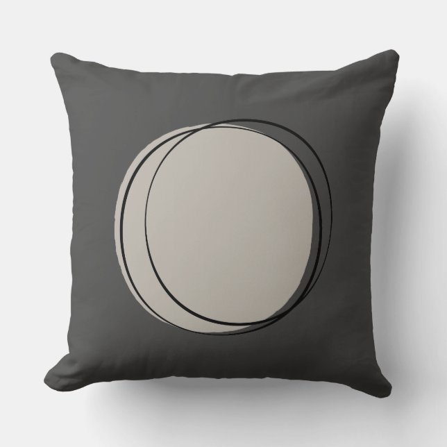 Mid Century Modern Circles Throw Pillow, Grey Pillow (Front)