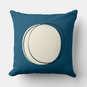 Mid Century Modern Circles Throw Pillow in Teal
