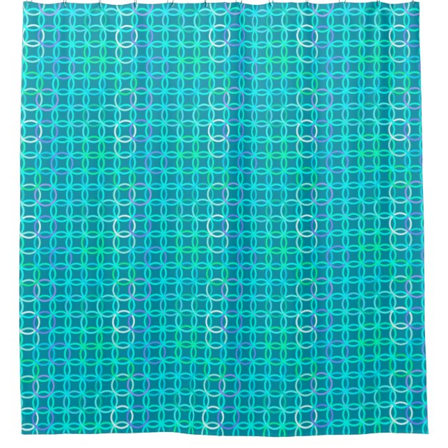 Mid-Century Modern circles, turquoise and aqua (Front)