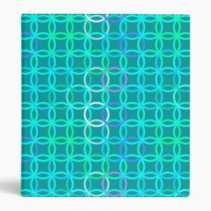 Mid-Century Modern circles, turquoise and aqua Binder