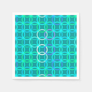 Mid-Century Modern circles, turquoise and aqua Napkin