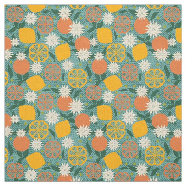 Mid Century Modern Citrus  Fabric (Swatch)