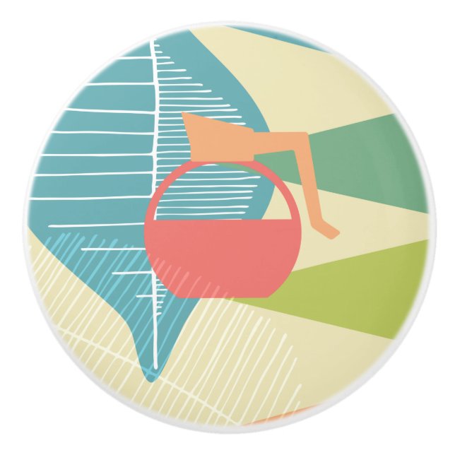 Mid Century Modern Coffee Carafe Ceramic Knob (Front)