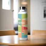 Mid Century Modern Coffee Personalized  Water Bottle<br><div class="desc">Coffee carafe and steaming mug of coffee done with a Mid Century Modern flair and your name.</div>