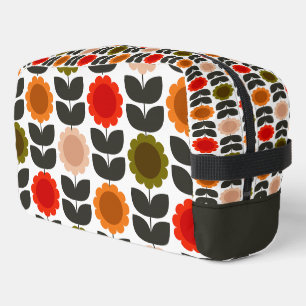  Mid-Century Modern Colored Retro Groovy Flowers  Dopp Kit