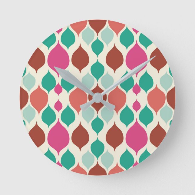 Mid Century Modern Colorful Geometric  Round Clock (Front)