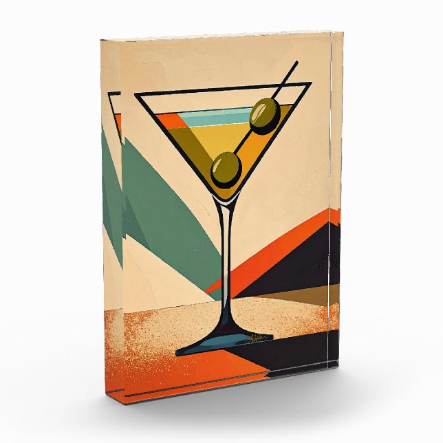 Mid Century Modern Colour Block Martini Art (Left)