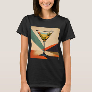 Mid Century Modern Colour Block Martini Art T-Shirt
