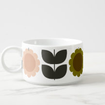 Mid-Century Modern Coloured Retro Groovy Flowers