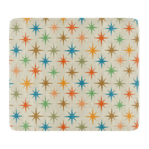 Mid Century Modern Colourful Atomic Starburst   Cutting Board