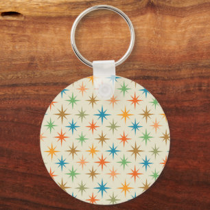 Mid Century Modern Colourful Atomic Starburst  Keychain