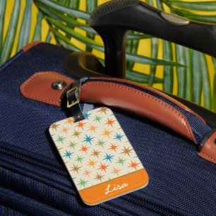 Mid Century Modern Colourful Atomic Starburst  Nam Luggage Tag