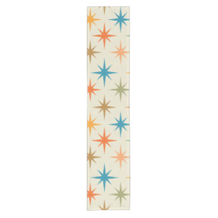 Mid century modern colourful atomic starburst  short table runner