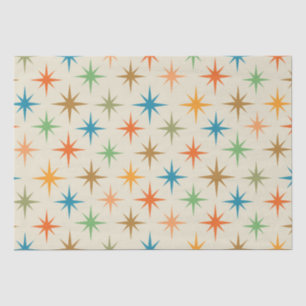 Mid century modern colourful atomic starburst tissue paper