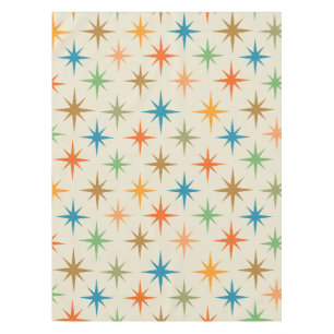 Mid century Modern Colourful Atomic Starbursts Tablecloth