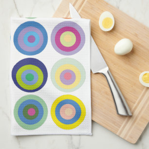 Mid Century Modern Colourful Circles Pattern Kitchen Towel