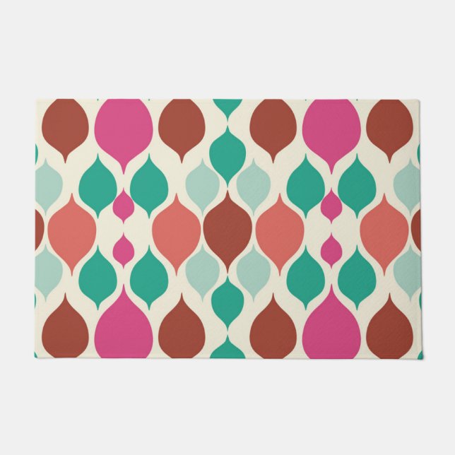 Mid Century Modern Colourful Geometric  Doormat (Front)