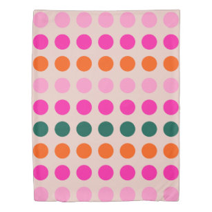 Mid Century Modern Colourful Geometric Polka Dots  Duvet Cover