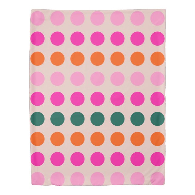 Mid Century Modern Colourful Geometric Polka Dots  Duvet Cover (Front)