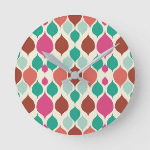 Mid Century Modern Colourful Geometric  Round Clock