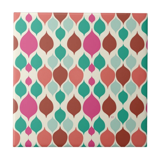 Mid Century Modern Colourful Geometric  Tile (Front)