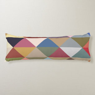 Mid Century Modern Colourful Triangles Body Pillow