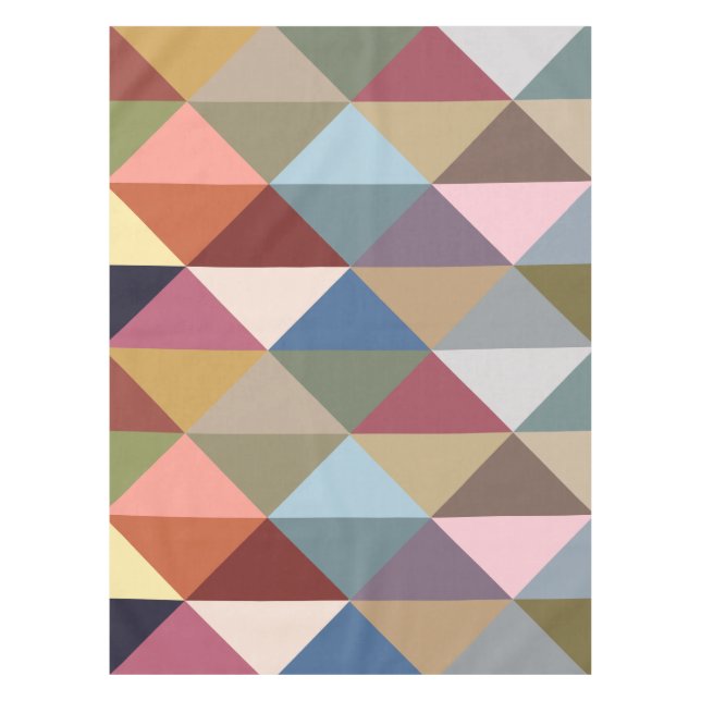 Mid Century Modern Colourful Triangles Tablecloth (Front)