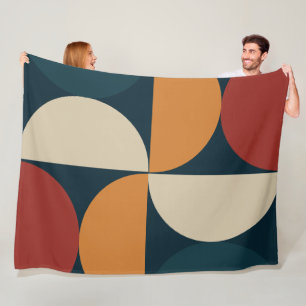 Mid-Century Modern Copper Firefly Fleece Blanket